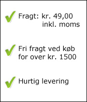 Fragtfrit over kr. 1500,00 ellers kr. 49,00 i fragt - Hurtig levering